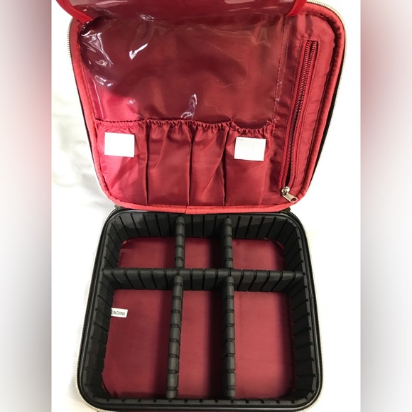 Wodkeis Brown Checkered Makeup Bag~Adjustable Compartments - Picture 5 of 7